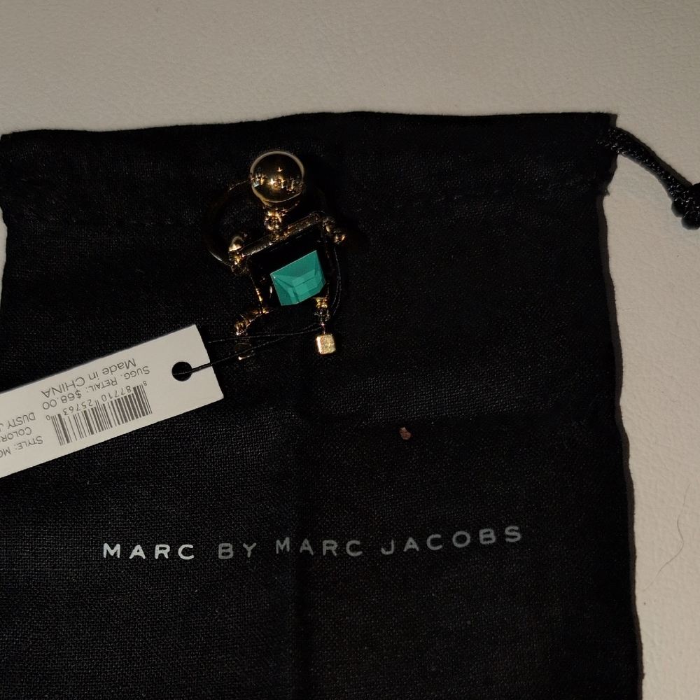 Marc By Marc Jacobs Dangling Charm Teal  Ring Sz 7 NWT